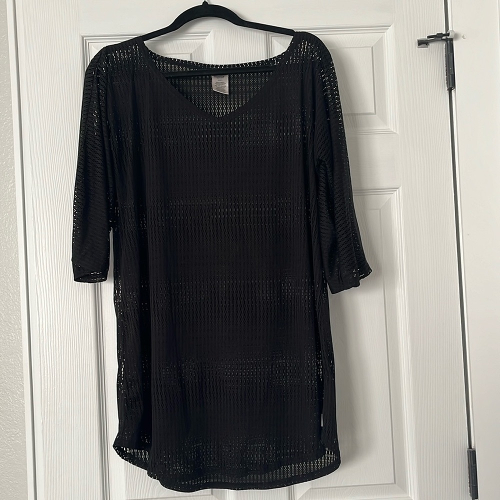 O'Neill Black Sheer Knit Swim Coverup